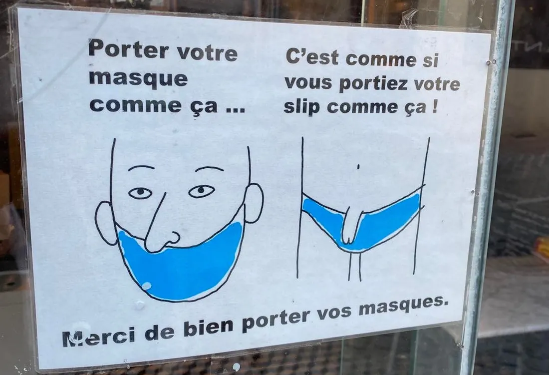 Au Mans, certains commerçants affichent les consignes avec humour